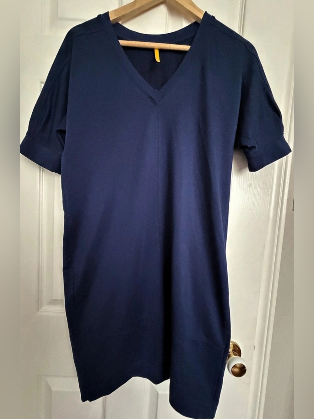 Lole Women's Blue Solid Short Dolman Sleeve V-Neck Ivana Dress Size Small